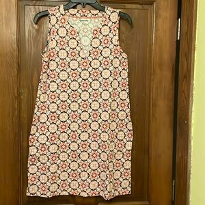 Blue and pink designed tank dress